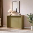thumbnail image 1 of Kings Brand Furniture Lira Console Table – Wood Rectangular Entryway & Sofa Table with Sculpted Ripple-Front Design, Modern Narrow Accent Table for Living Room, Hallway, or Behind Sofa (Lemon Pepper), 1 of 3