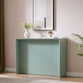 thumbnail image 1 of Kings Brand Furniture Lira Console Table – Wood Rectangular Entryway & Sofa Table with Sculpted Ripple-Front Design, Modern Narrow Accent Table for Living Room, Hallway, or Behind Sofa (Ice Blue), 1 of 2