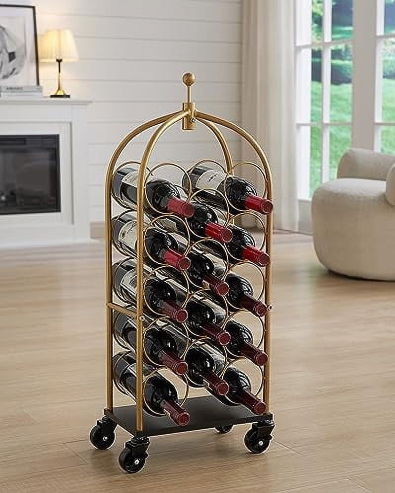 Kings Brand Furniture Luggage Cart Wine Rack Freestanding Floor