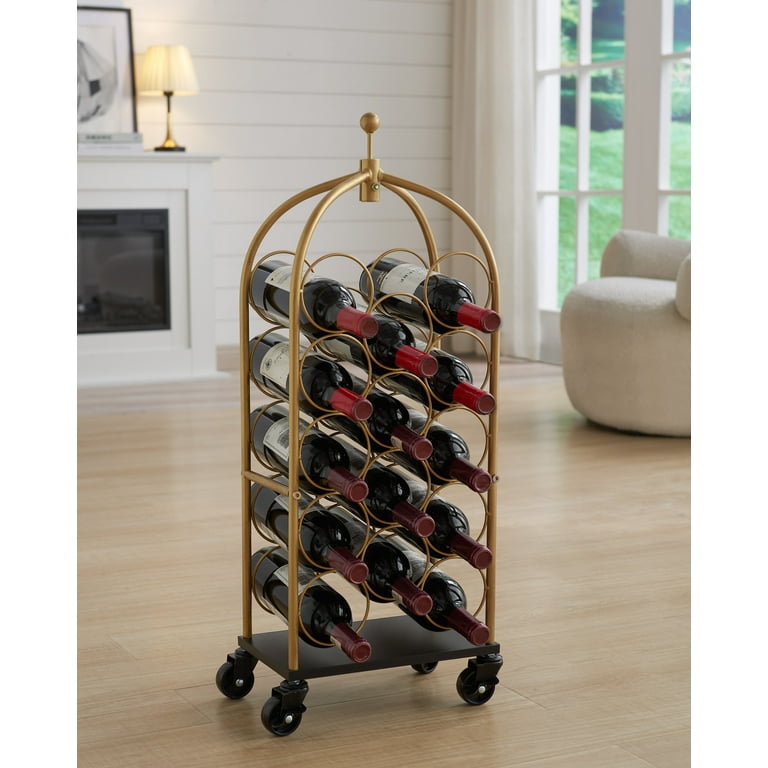 Kings Brand Furniture Luggage Cart Wine Rack Freestanding
