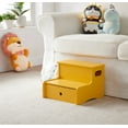 thumbnail image 1 of Kings Brand Furniture Lylia Kids Step Stool - Two Step Stools for Bathroom, Kitchen and Bedside Support (Banana), 1 of 3