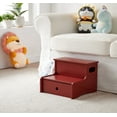 thumbnail image 1 of Kings Brand Furniture Lylia Kids Step Stool - Two Step Stools for Bathroom, Kitchen and Bedside Support (Red), 1 of 4