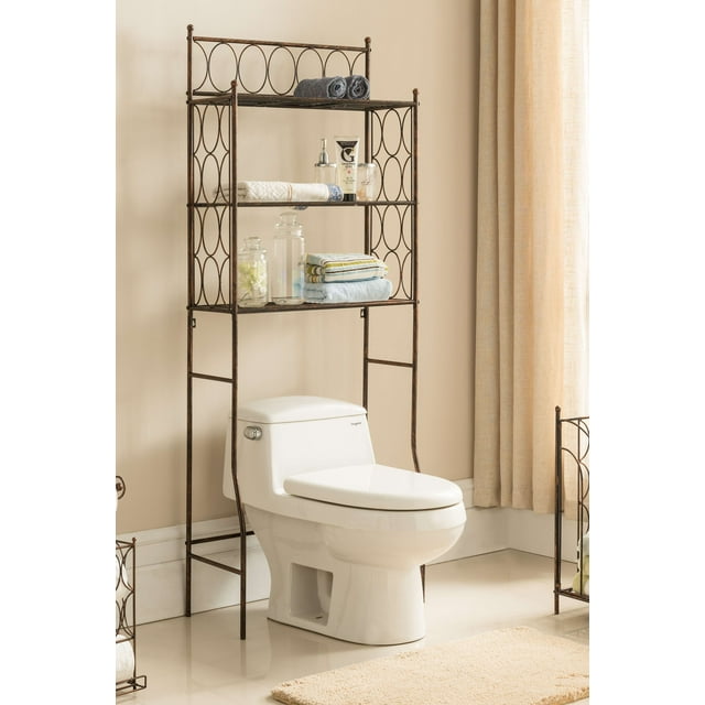 Kings Brand Furniture Metal Over the Toilet Bathroom Rack with 3