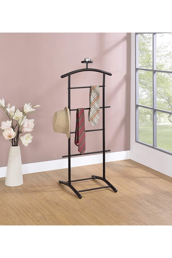 Metal Valet Stand Suit Rack Clothes Rack, Black