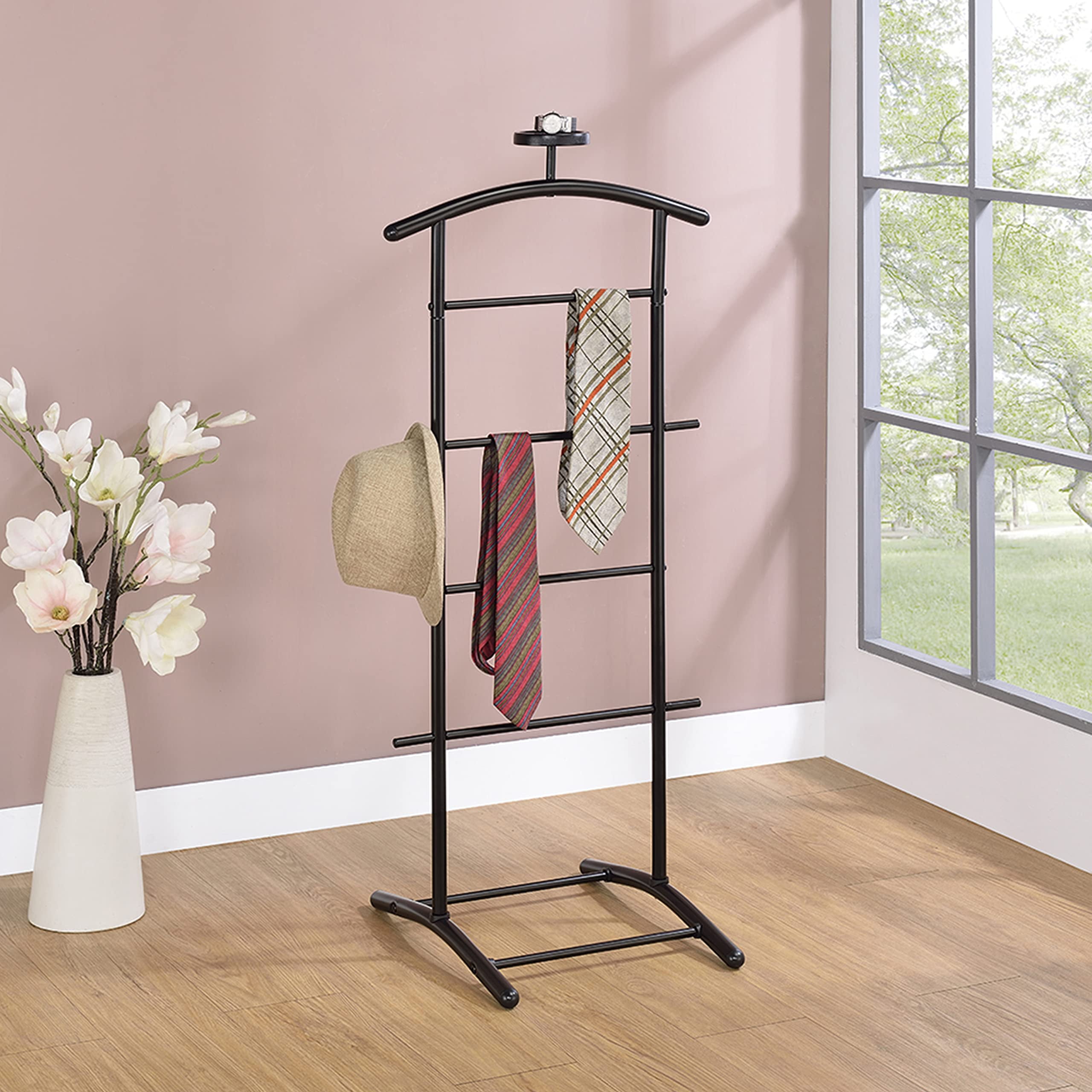 Kings Brand Furniture Metal Valet Stand Suit Rack Clothes Rack Black Walmart