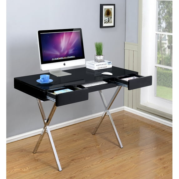 Kings Brand Furniture Modern Style Home & Office Desk, Black/Chrome