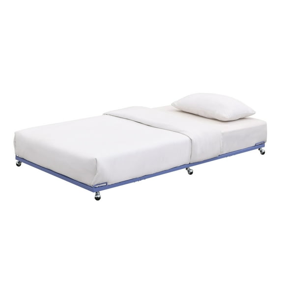 Kings Brand Furniture Moley Twin Size Metal Trundle - Roll Out Bed Frame (Lavender)