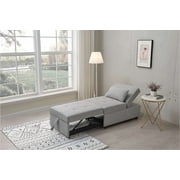 Kings Brand Furniture Multi-Function Ottoman, Sofa Bed Sleeper, Convertible Chair, Light Gray