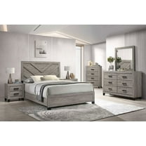 Kings Brand Furniture Napa 6-Piece Bedroom Set - Bed Frame with Headboard, Dresser, Mirror, Chest and 2 Nightstands (King)