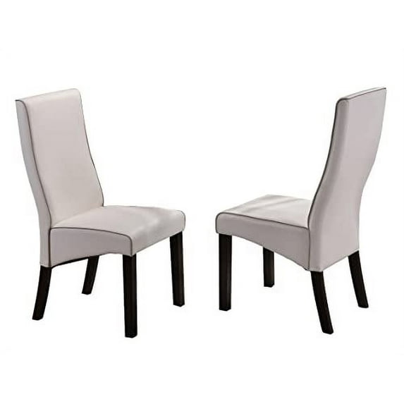 Kings Brand Furniture - Pentam Upholstered Parson Chairs (White) Set of 2