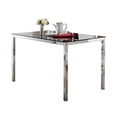 thumbnail image 1 of Kings Brand Furniture - Rectangle Modern Dining Table with Glass top, Chrome Base, 1 of 6
