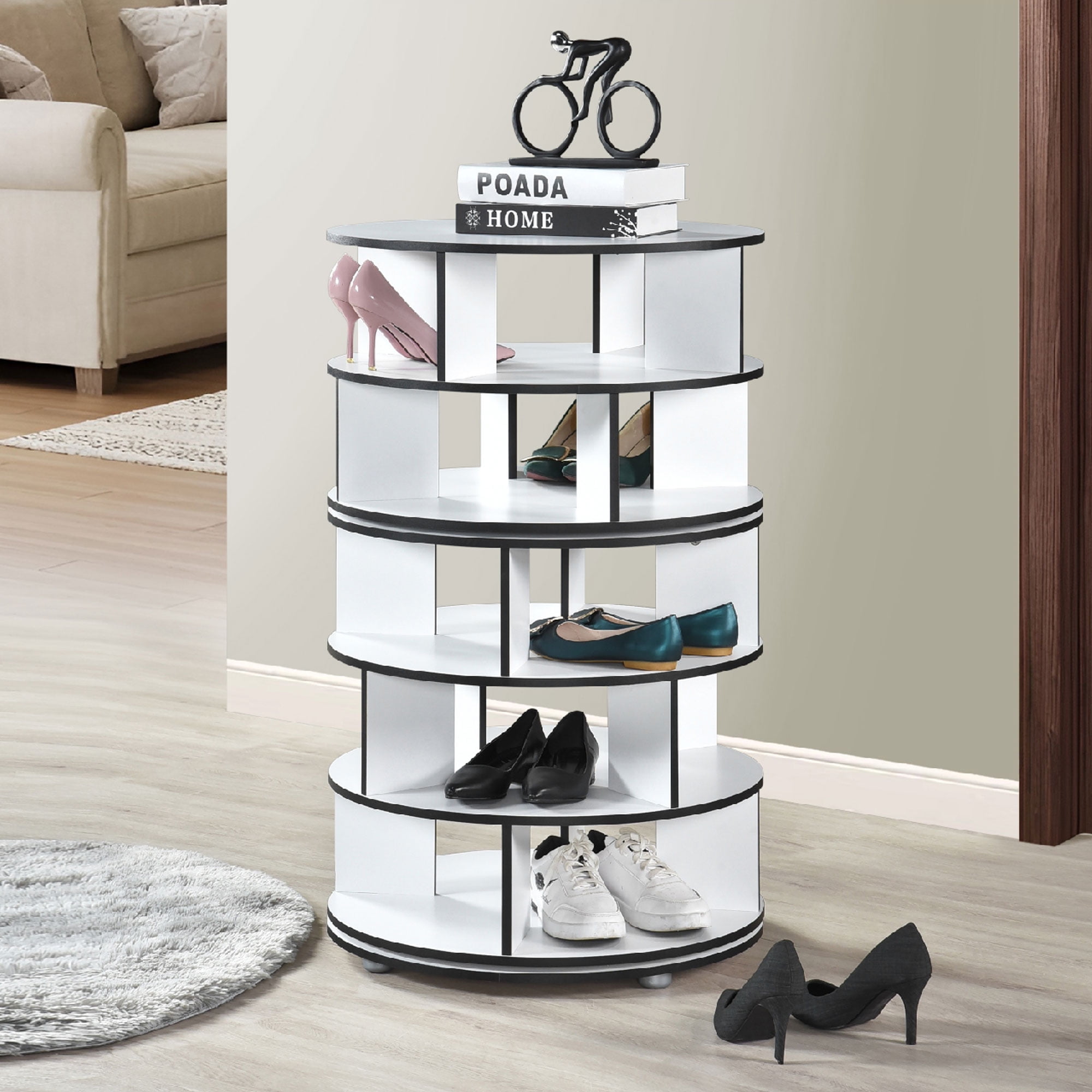 Kings Brand Furniture Revolving Shoe Rack, Spinning Shoe Rack Tower ...