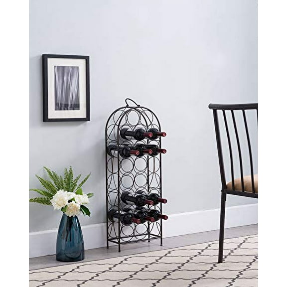Kings Brand Furniture Segno 23 Bottle Wine Rack Stand Storage Organizer, Pewter
