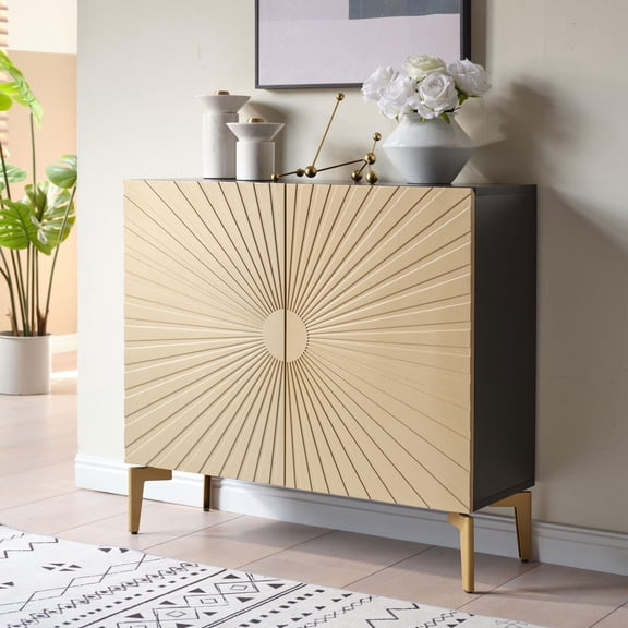 Kings Brand Furniture Shayne Console Table for Entryway, Wood Sofa Table, Elegant Hallway Tables for Living Room, Couch, Hallway, Foyer (Gold)