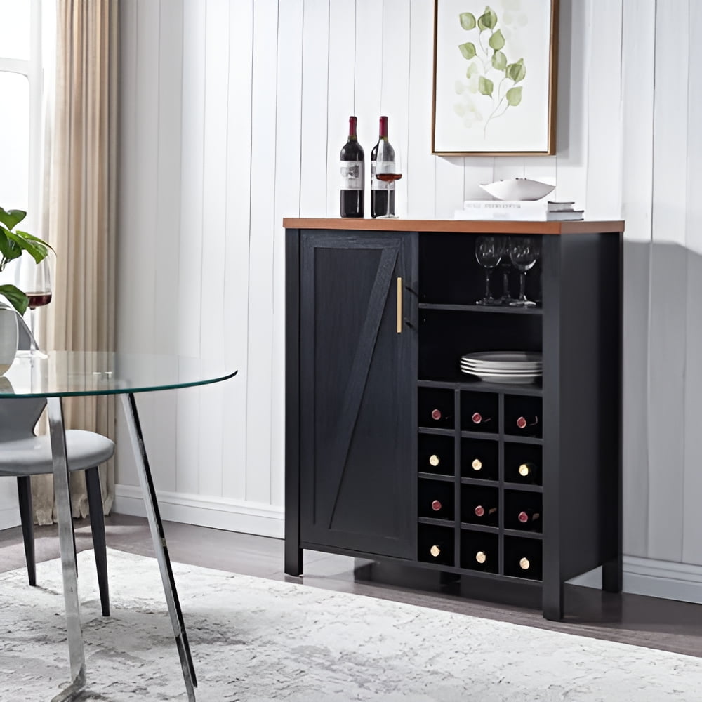 Black wine buffet sale