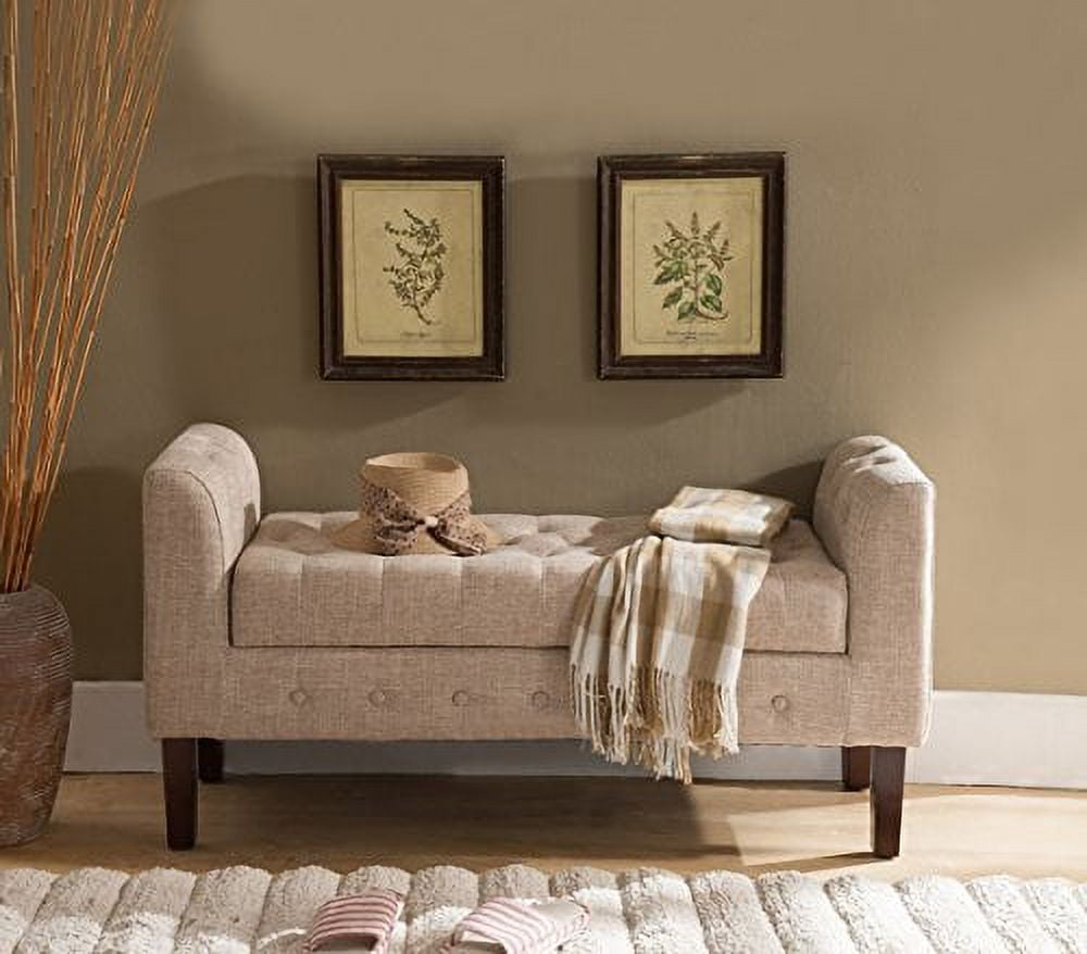Kings Brand Furniture Tufted Design Upholstered Storage Bench Ottoman