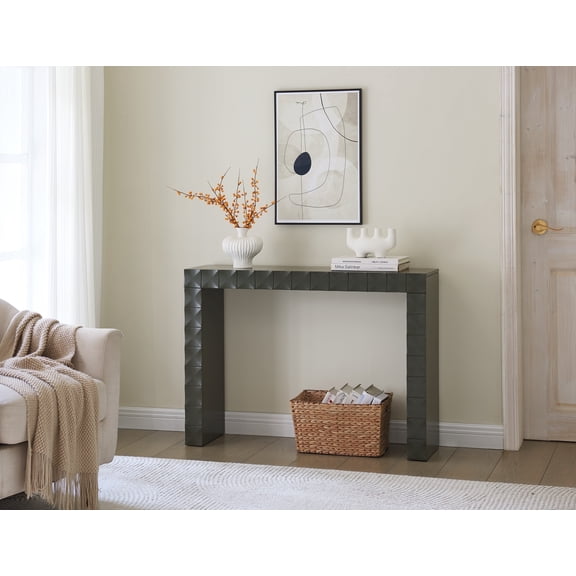 Kings Brand Furniture - Turlock Wooden Console Table, Narrow Sofa Table for Hallway, Front Hall, Entryway, Living Room (Caviar)
