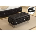 thumbnail image 1 of Kings Brand Furniture Vinyl Button Tufted Storage Bench Ottoman, Black, 1 of 3