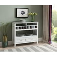 thumbnail image 1 of Kings Brand Furniture White With Marble Finish Buffet Display Console Table With Wine Storage, 1 of 6