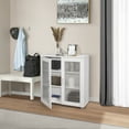 thumbnail image 1 of Kings Brand Furniture Wood Curio Accent Cabinet with 2 Frosted Glass Doors, 3 Inner Shelves, White, 1 of 7