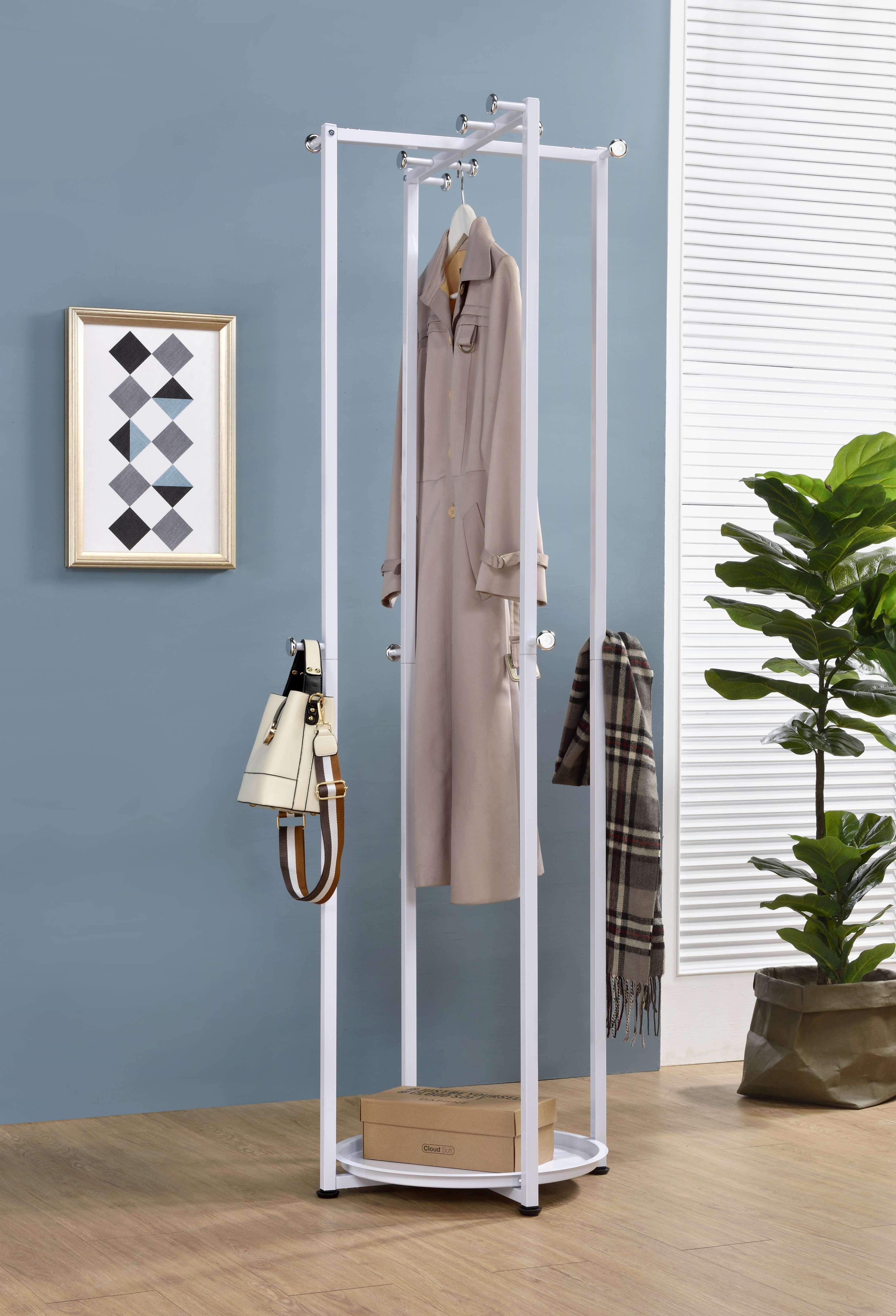 Kings Brand Furniture X-Designed Metal Coat Rack with 12 Hooks & Lower ...