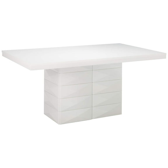 Kings Brand Milan White Finish Wood Modern Rectangular Dining Room Table