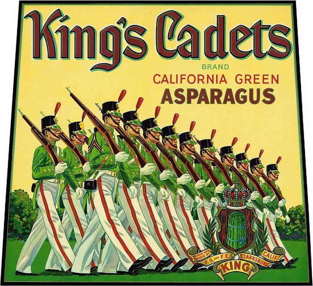 Kings Cadets Asparagus label Canvas Art - (24 x 36)
