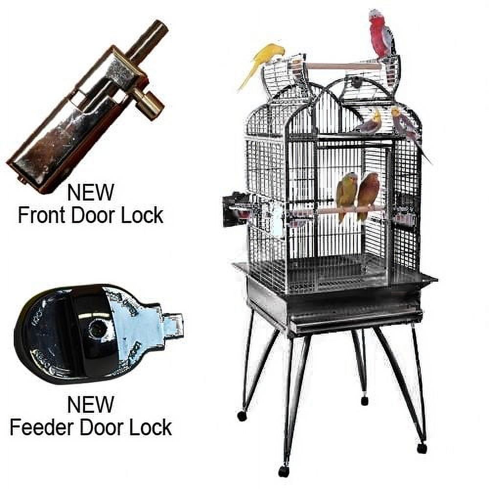 Kings Cages SLT4 2424 Medium Triple Top Bird Cage 24X24X64 (Black