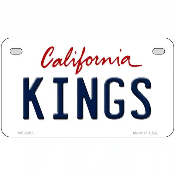 Kings California Novelty State Metal License Plate 7" x 4" Motorcycle (MP)