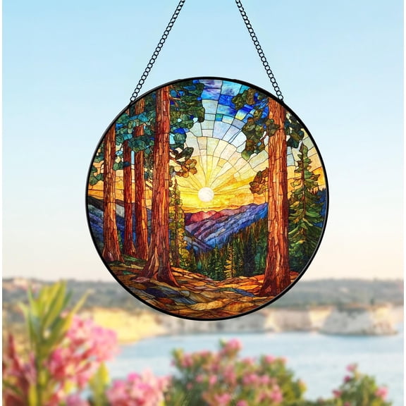 Kings Canyon National Park Stained Glass Suncatcher - Stained Glass Art, Window Hanging, US National Park Decor, Traveler Gift, Home Decor