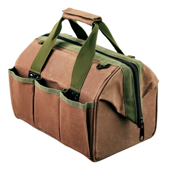 Kings County Tools 11.75” Heavy Duty Waxed Canvas Tool Bag or Garden Caddy for Gardening Supplies