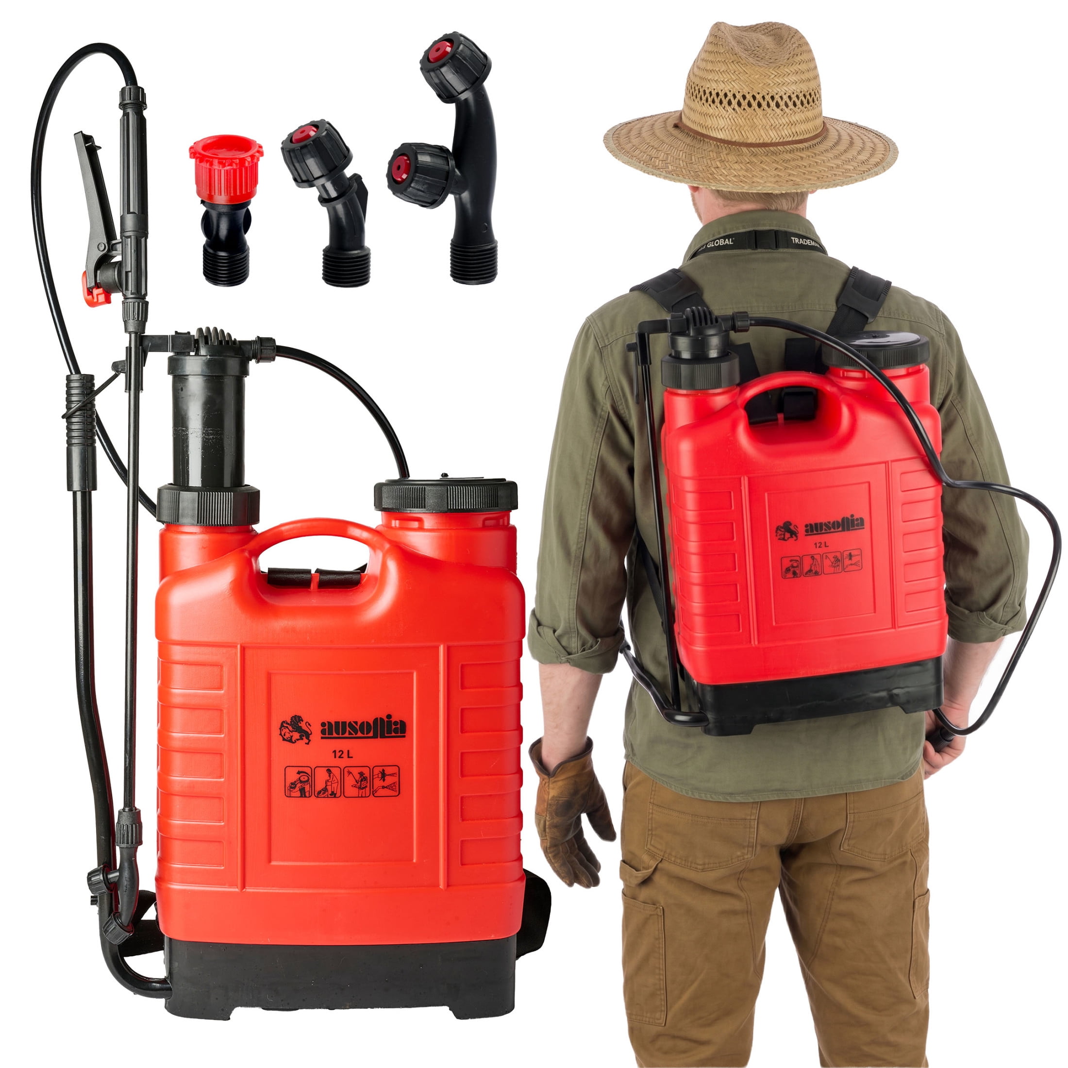 Kings County Tools 12L/3.17Gal Manual Pump Backpack Sprayer with 3 Spray Nozzles