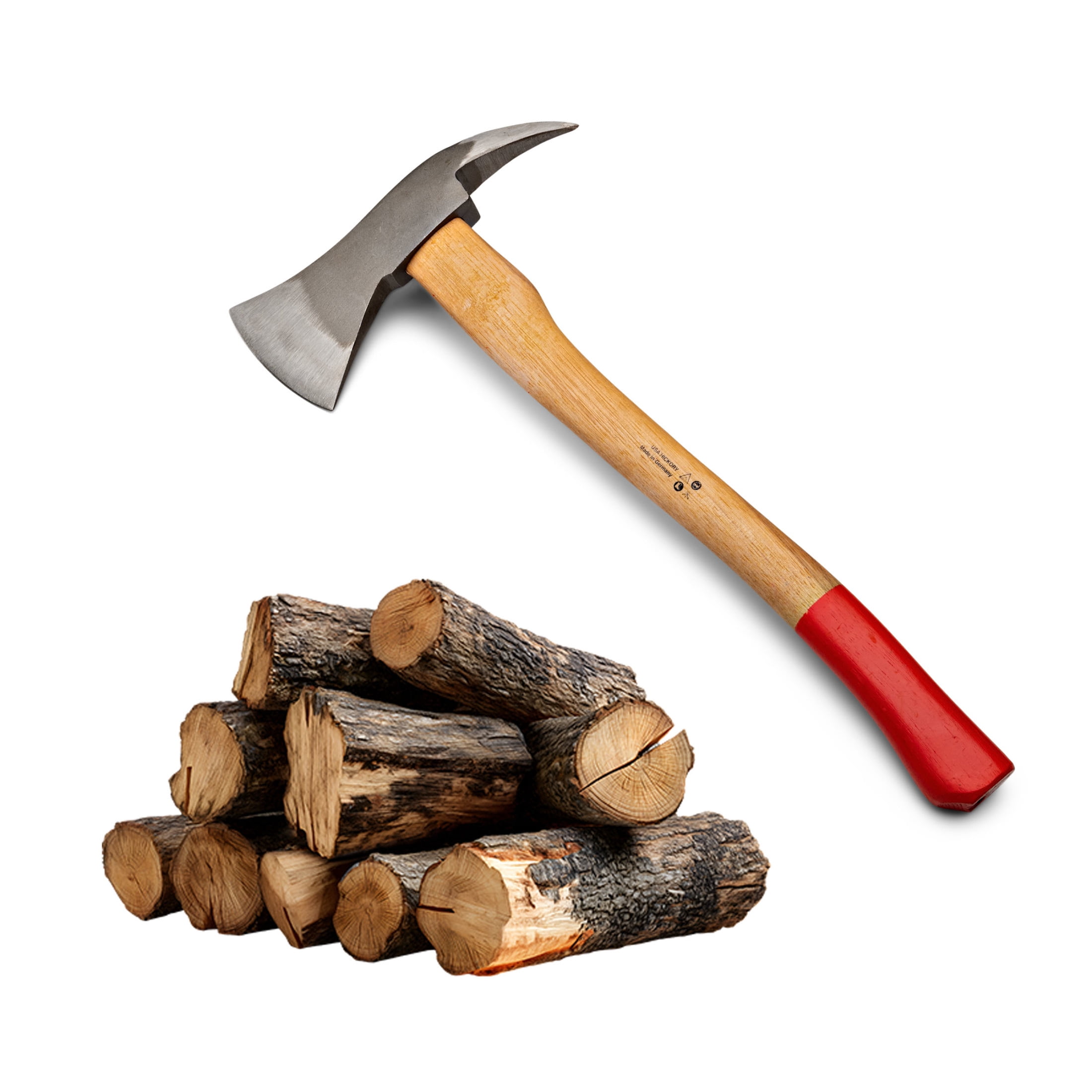 Kings County Tools 21” Wood Splitting Axe with Log Pick, Forged Steel Hatchet Head and Wooden Handle