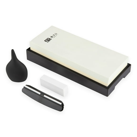 Kings County Tools 5-Piece Knife Sharpener Kit with Dual 6000 / 1000 Grit Whetstone and Nonslip Base