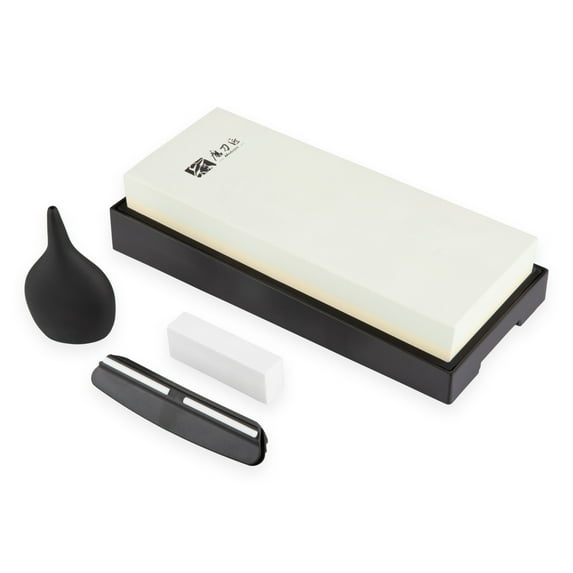 Kings County Tools 5-Piece Knife Sharpener Kit with Dual 6000 / 1000 Grit Whetstone and Nonslip Base