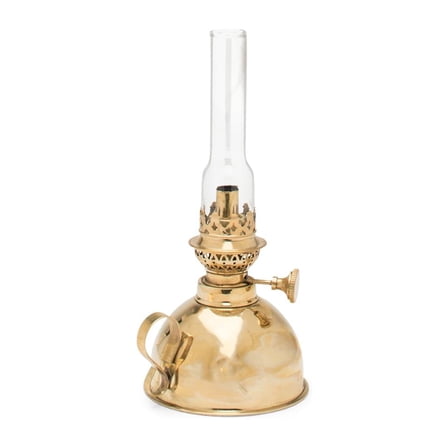 Kings County Tools 9” Tall Brass Antique-Style Oil Lamp - Extra-Bright Antique Hurricane Lantern
