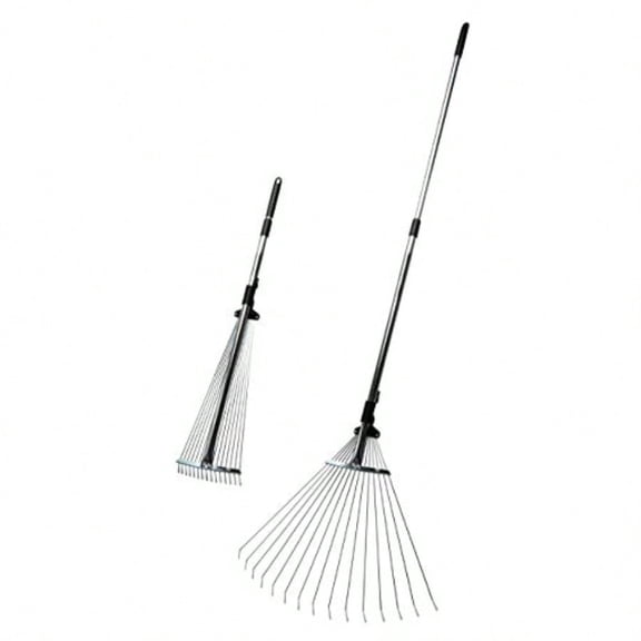 Kings County Tools Adjustable Garden Leaf Rake Collapsing Tines To Work Tight Areas Telescoping Handle Extends To 5Feet Versatile And Lightweight Expands To A 22 Spread