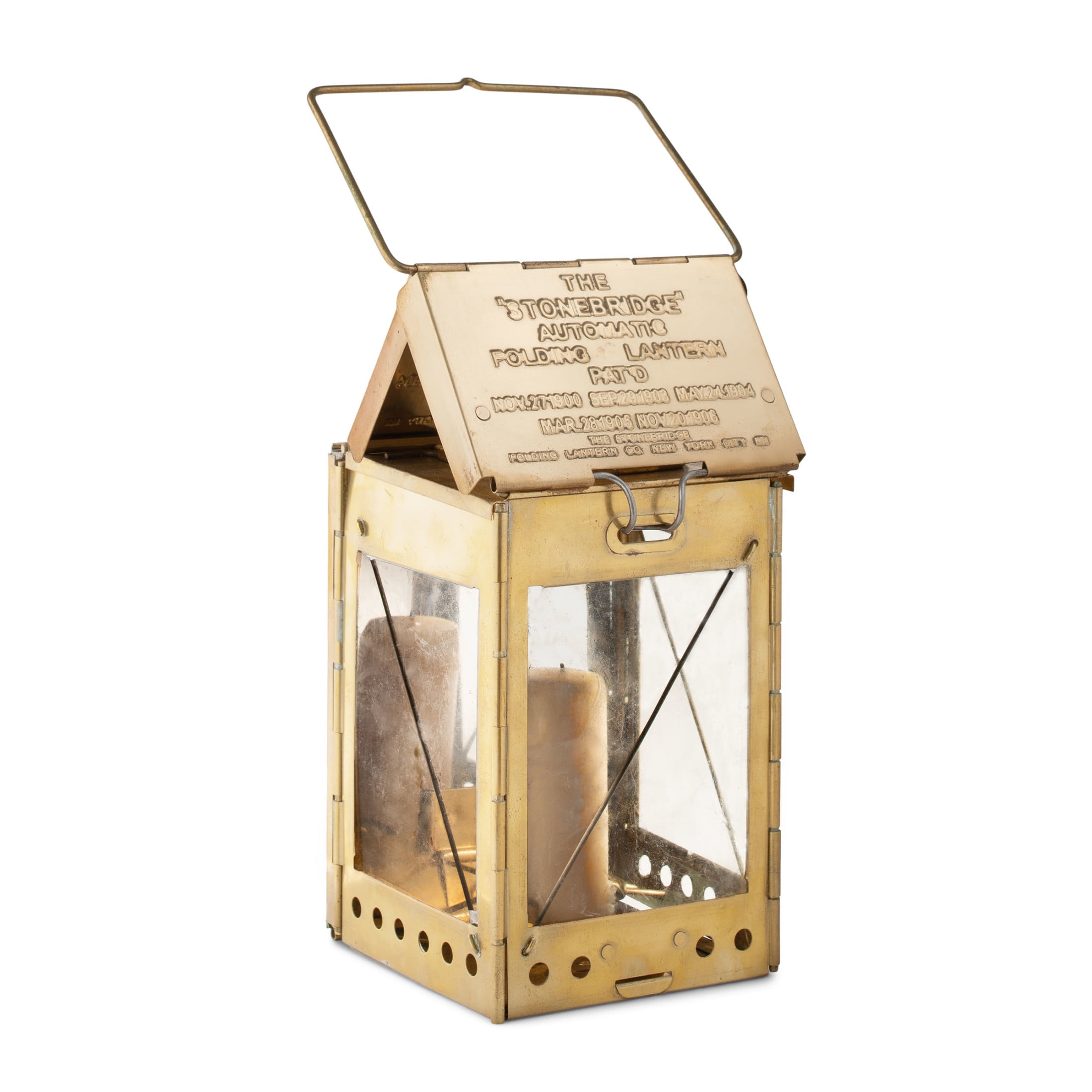 マ*ル様 Kings County Tools キャンドルランプ 折りたたみ式 Kings County Tools Folding Brass Camping Candle Lantern, 8.5