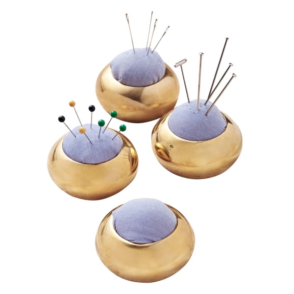 Kings County Tools Brass Fabric Weights with Pin Cushions for Sewing Supplies 4-Pack
