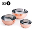 thumbnail image 1 of Kings County Tools Copper Mixing Bowls - 3 Piece Stainless Steel Nesting Bowl Set (Copper), 1 of 8