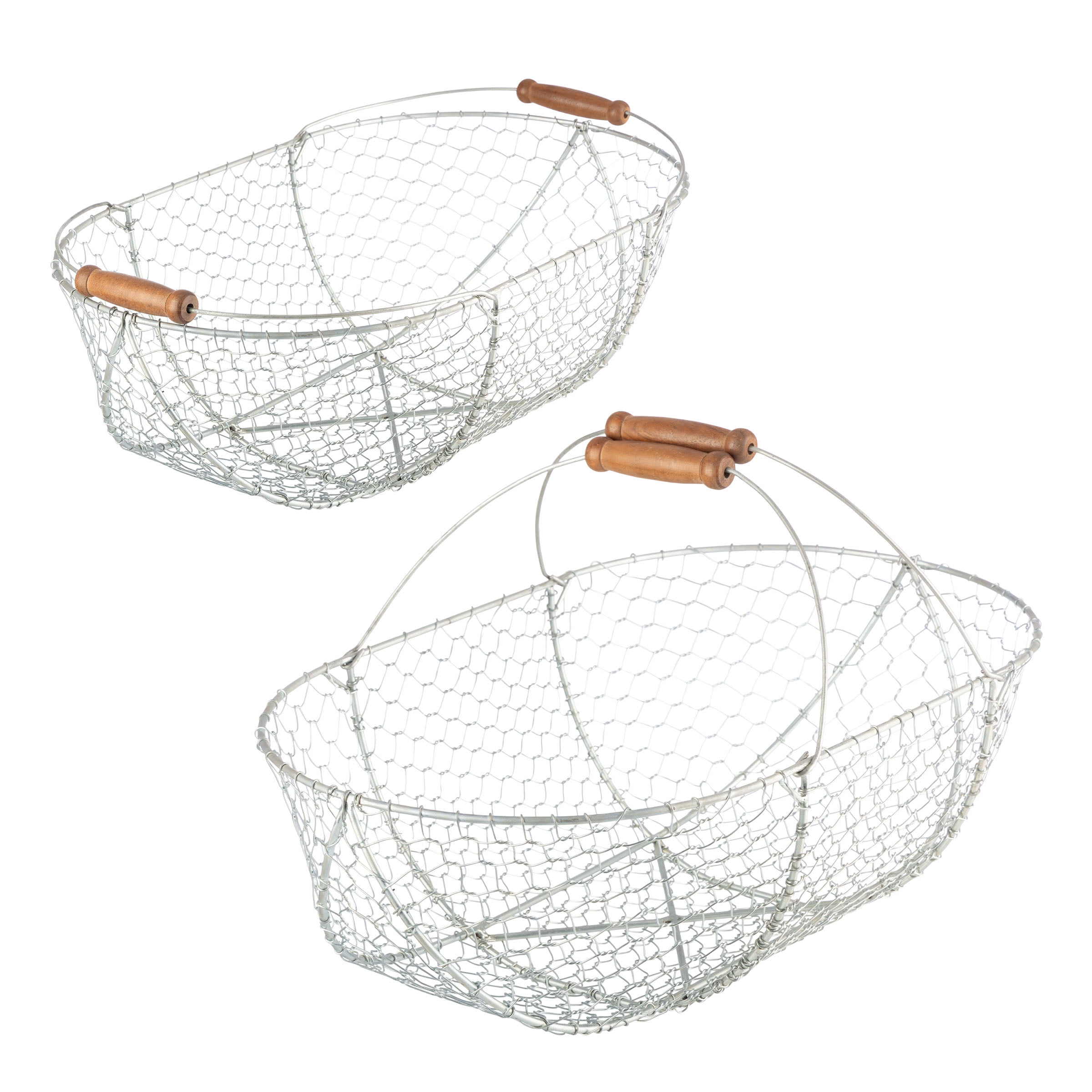 Kings County Tools Garden Harvest Basket 2-Pack - Large and Small Gathering Hod or Farmhouse Decor