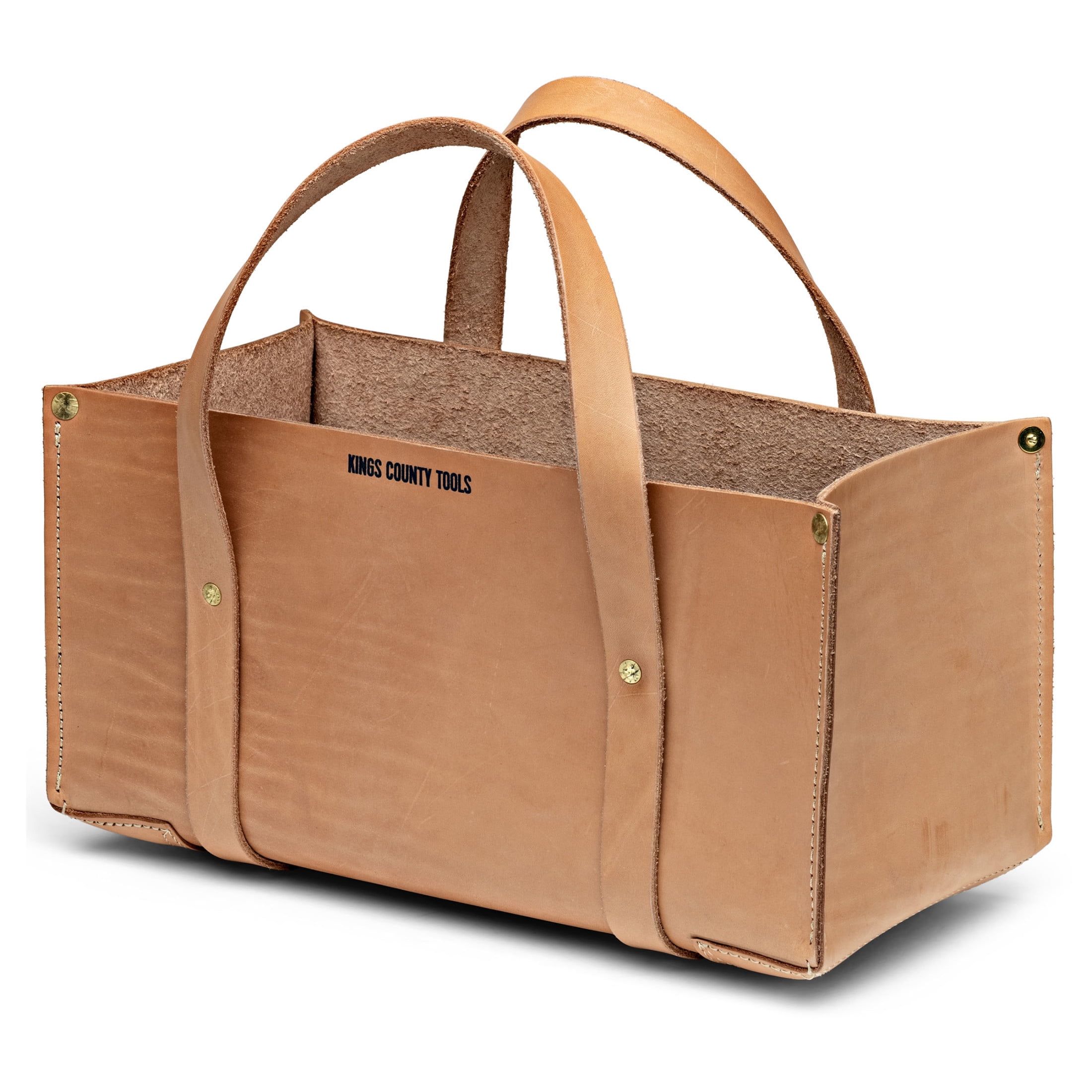 Kings County Tools Leather Tote Tool Bag - 15x7x7 Inch Large Utility Tote