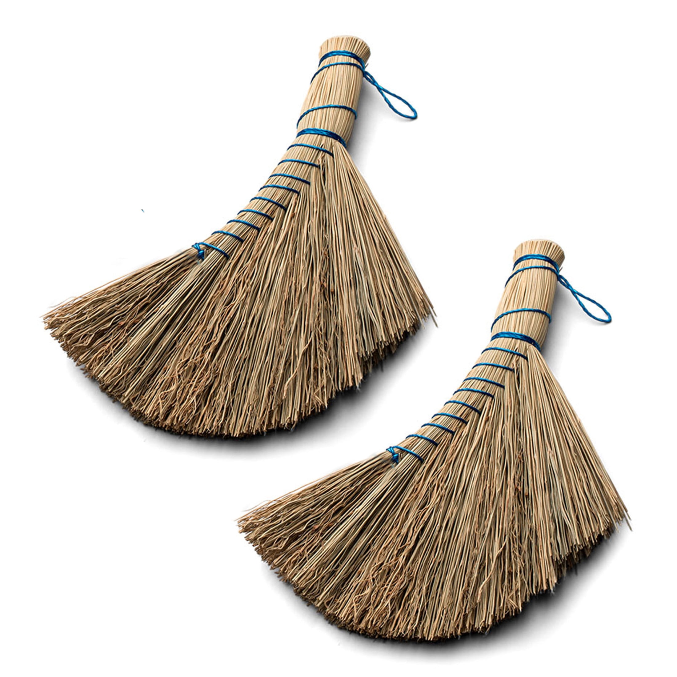 Kings County Tools Natural Straw Whisk Brooms - 12.5in Small Hand Broom Set