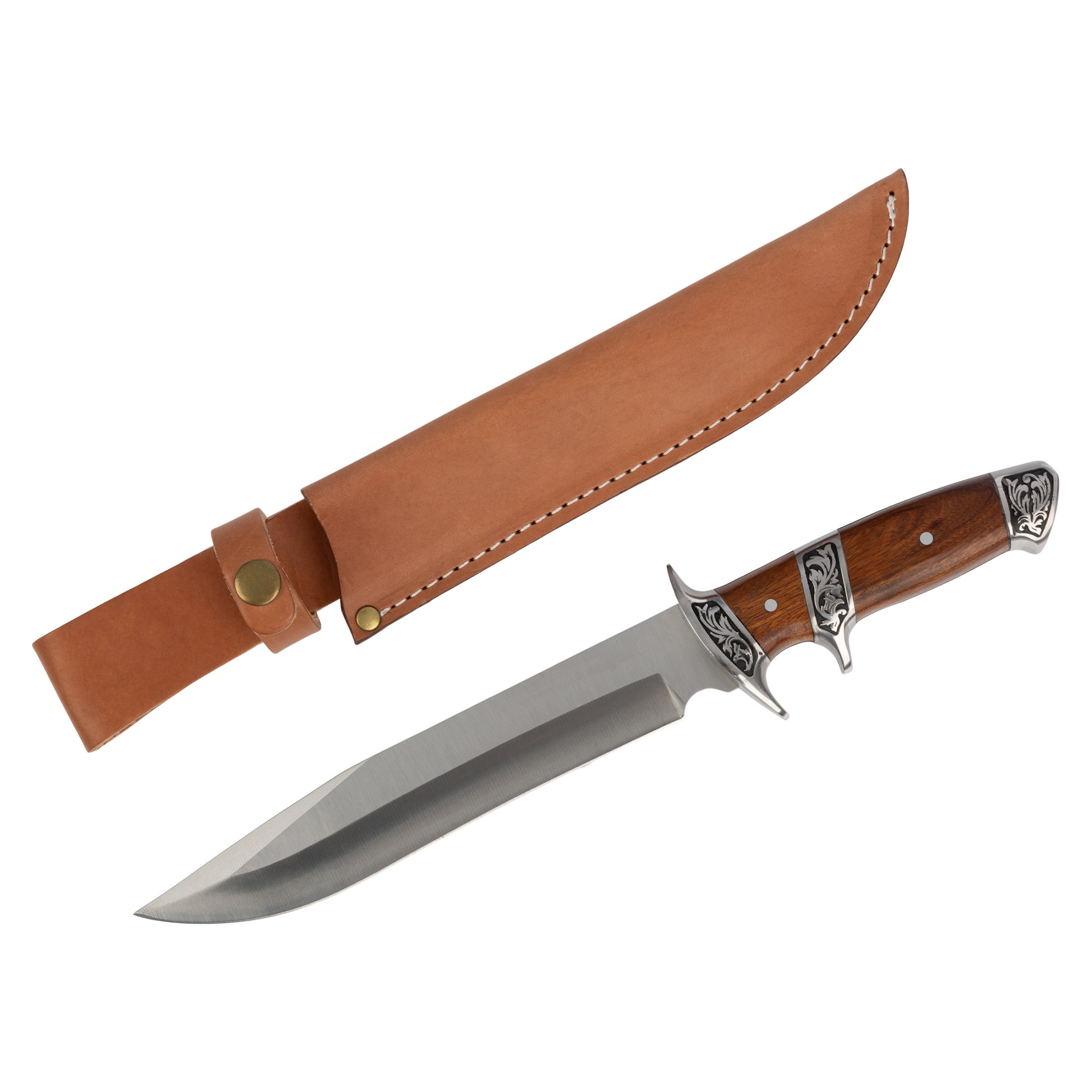 Kings County Tools Outdoor Hunting Knife with Sheath Stainless Steel Fixed Blade and Rosewood Handle