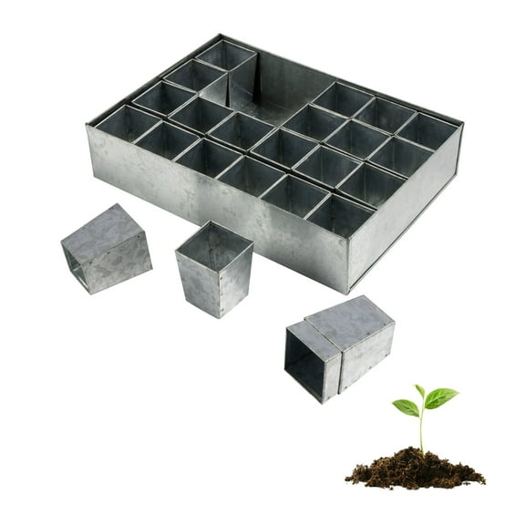 Kings County Tools Seed Starter Tray - Galvanized Steel Seedling Tray with 24 Plant Starter Pots