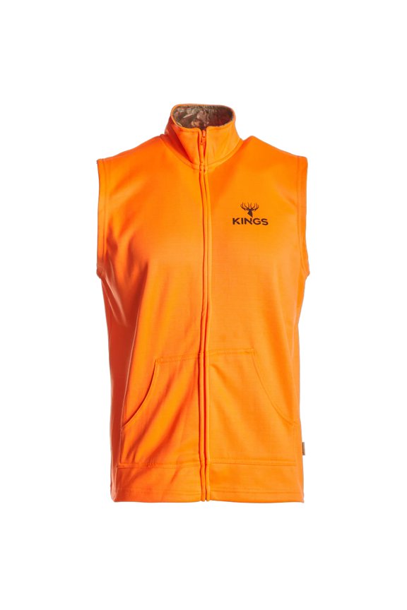 CAMO Blaze Full Zip Poly Vest, Color: Blaze Orange, Size: L (KBZ420-BZ/DS-L)