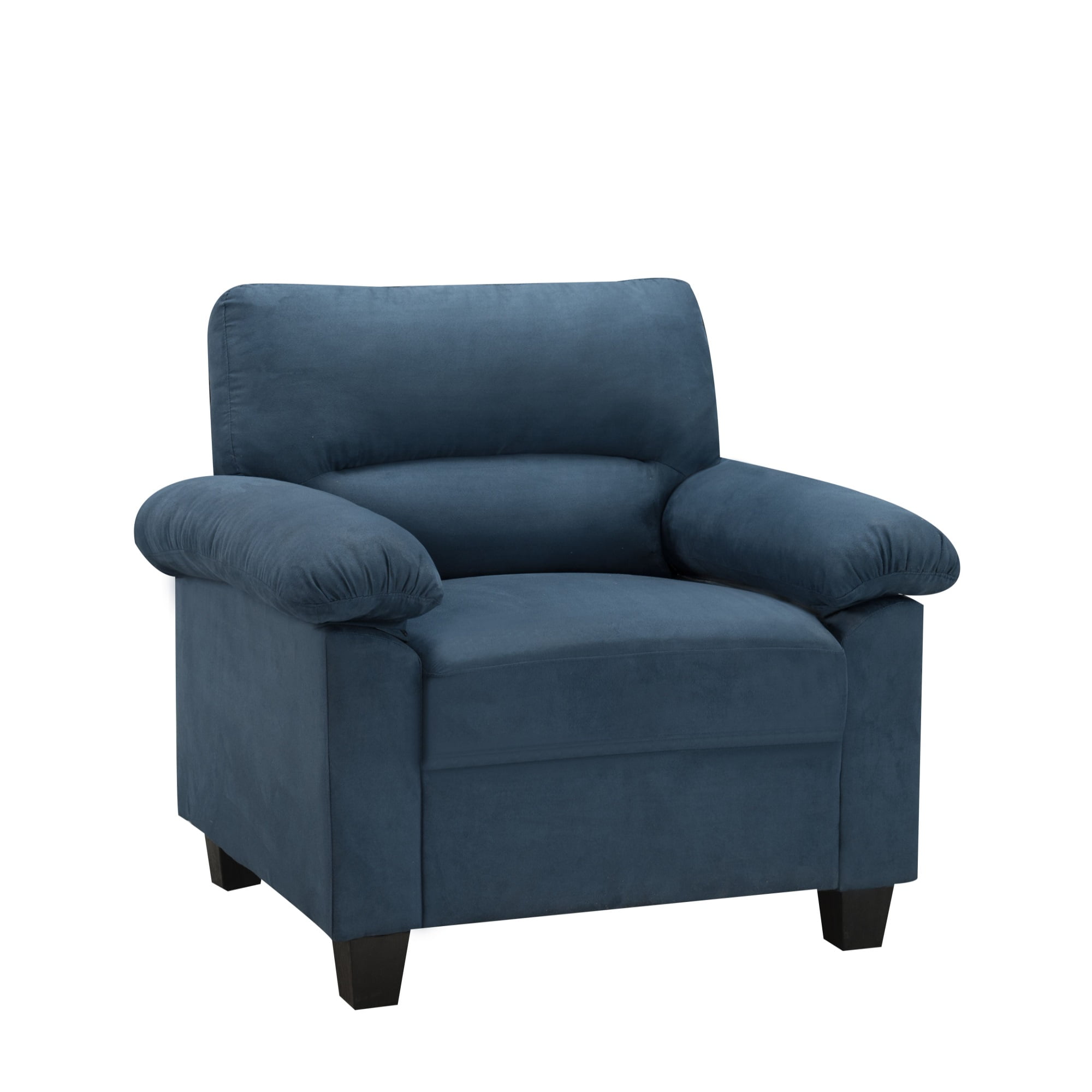 Coastal Comfort Blue Microfiber Armchair with Manufactured Wood Frame
