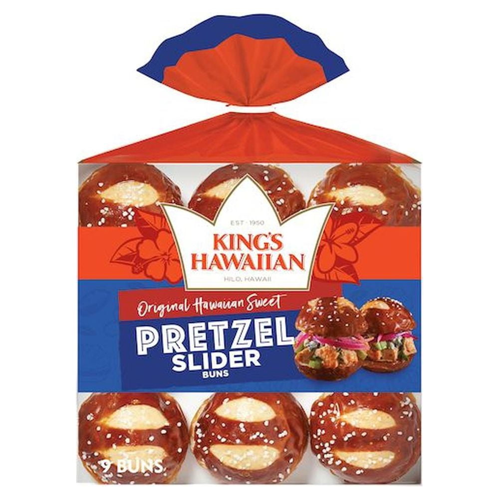 Kings Hawaiian Sweet Pretzel Slider Bun, PreSalted 11oz 8 Buns