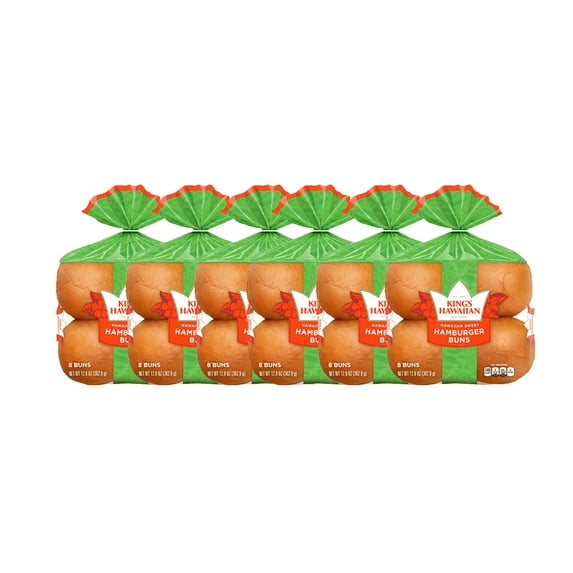 Kings Hawaiian Sweet Hamburger Buns, 12.8 Ounce (Pack - 6)