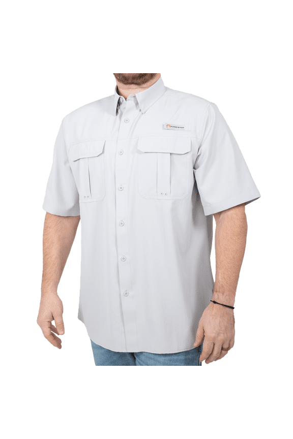 Men's Short Sleeve Fishing Guide Shirt, Micro Chip, Size XL